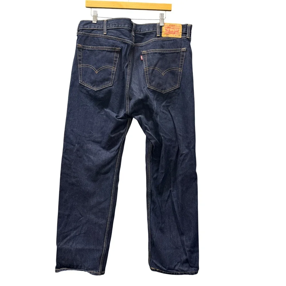 Levi's 505 Jeans Mens 40x30 ACTUAL Regular Fit Dark Wash Denim Classic